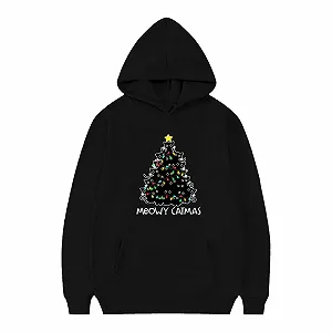 Рождественский свитшот Детский рождественский худи Повседневный модный принт Длинный рукав Круглый вырез для девочек synthetic.ua - Фото 1