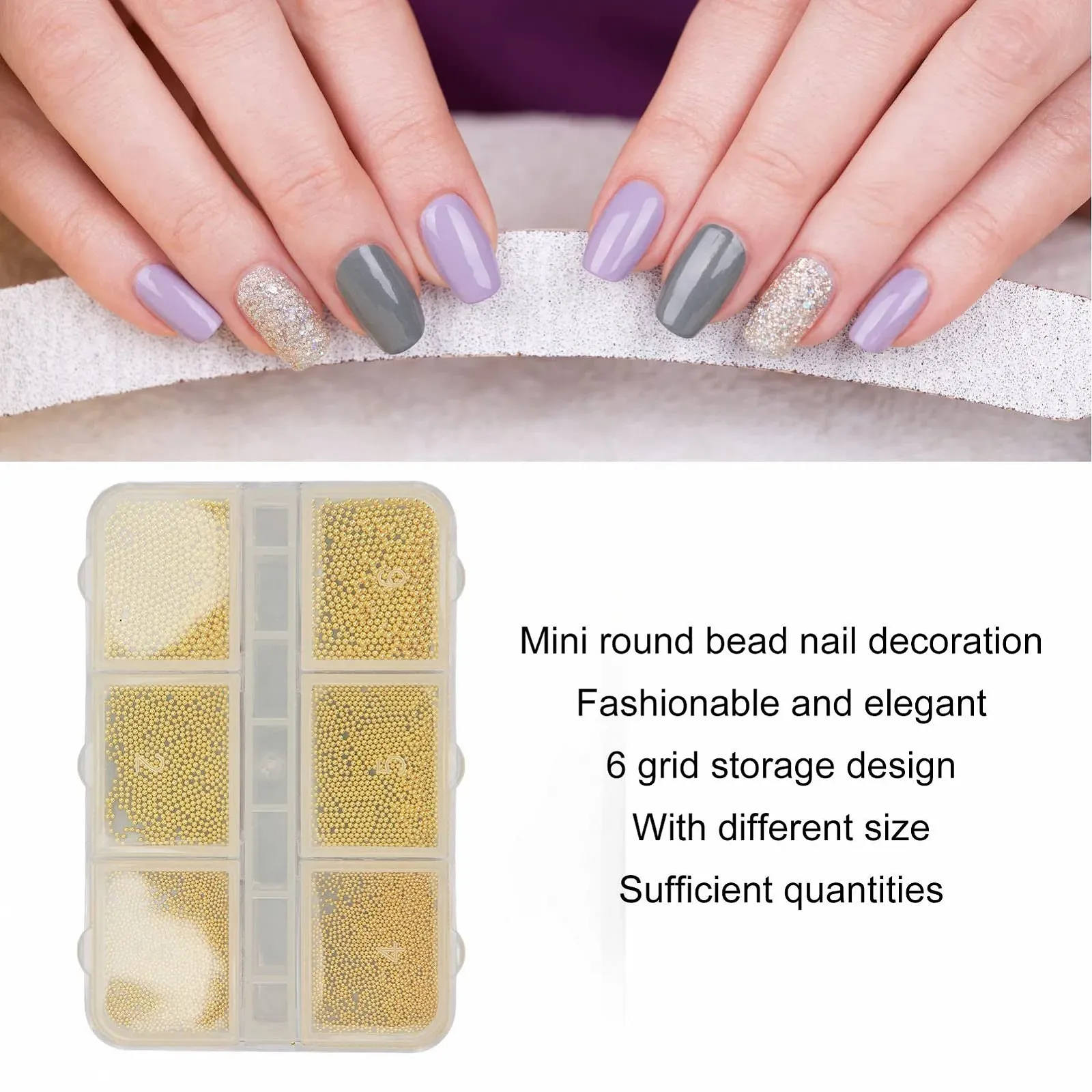 Перлини для нігтів Металеві міні-перлини Золотий колір, фото №6 Перлини для нігтів Металеві міні-перлини Золотий колір, фото №6