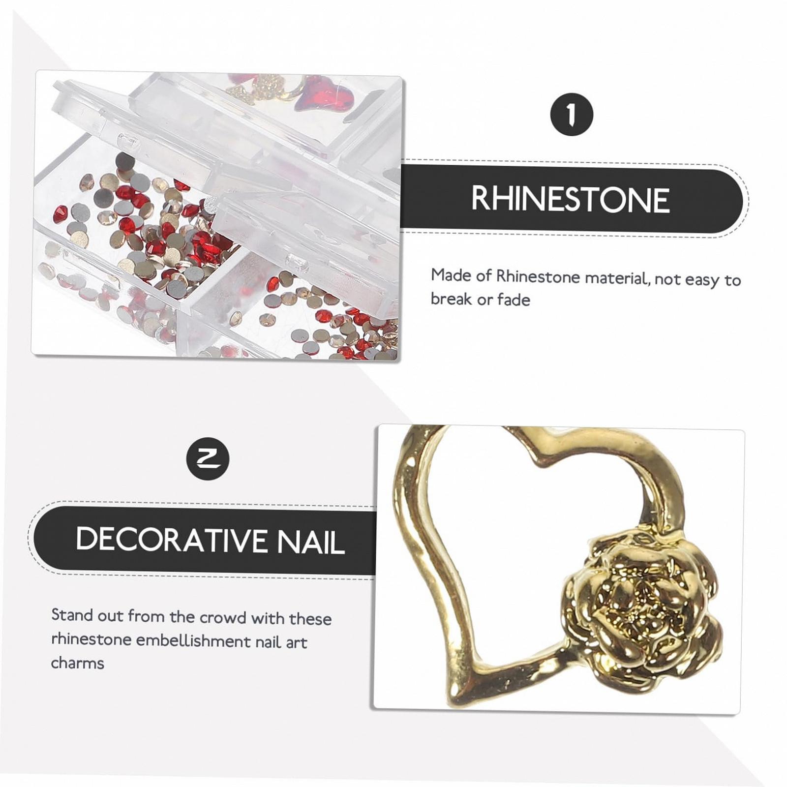 Стразы для ногтей Сердце Стразы 3D Украшения для ногтей Набор страз для ногтей Подвеска для ногтей в больших количествах Лунный свет Хрустальные бриллиантовые украшения, фото №2