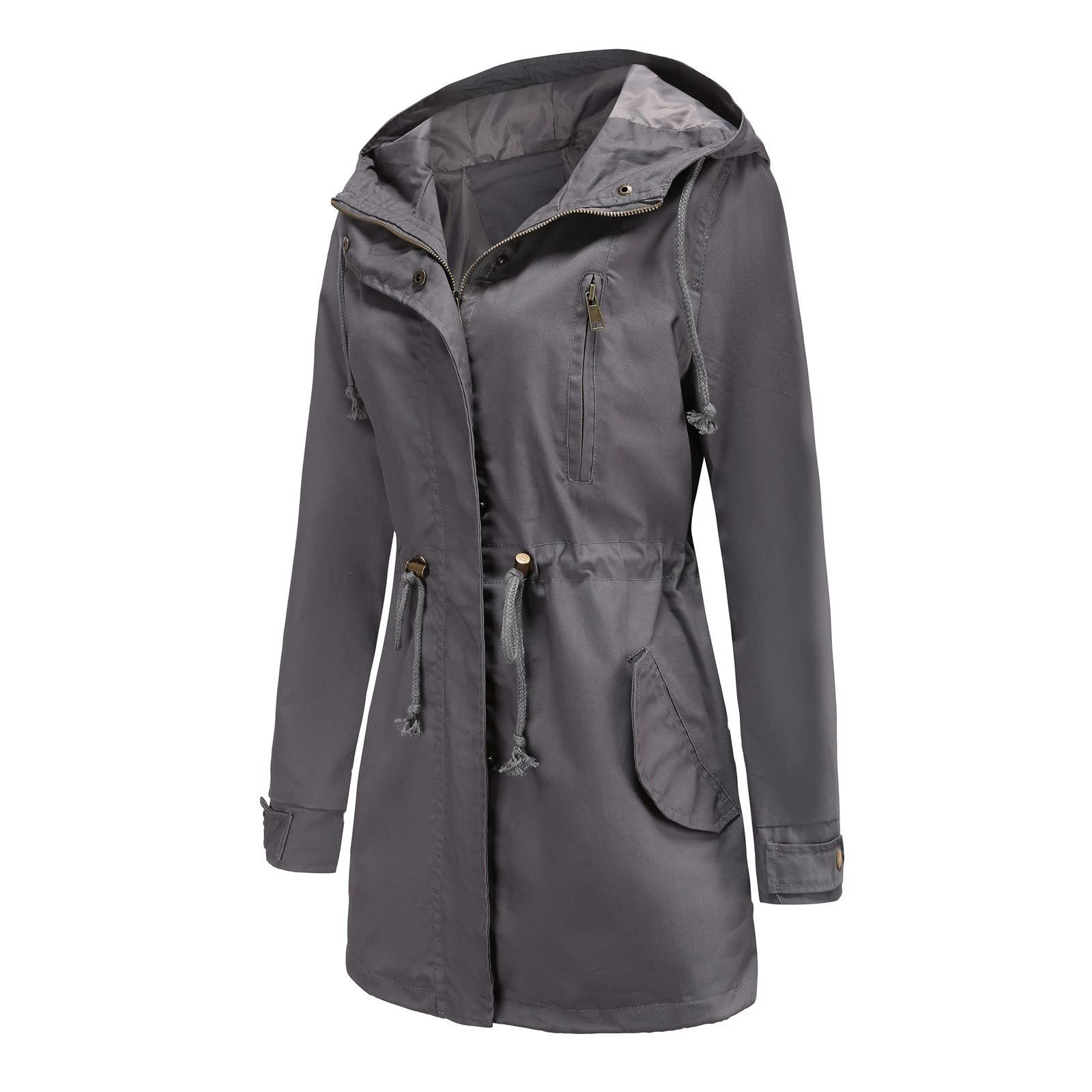 Жіноче Легке Зовнішнє Пальто-Тренч З Капюшоном, фото №5