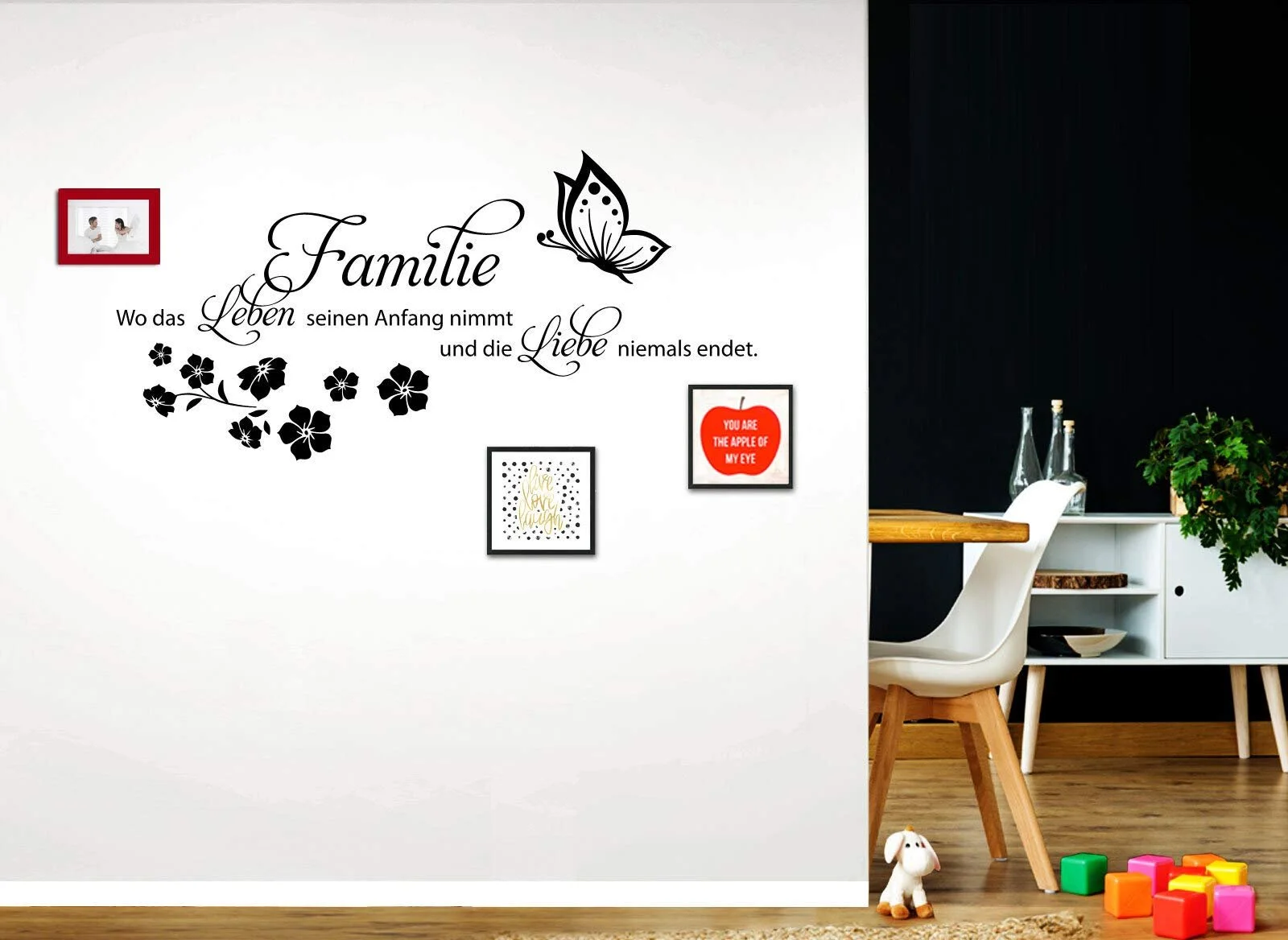 Настінна наклейка W3470 Family ist.. Liebe Чорна 75 x 36 см, фото №2