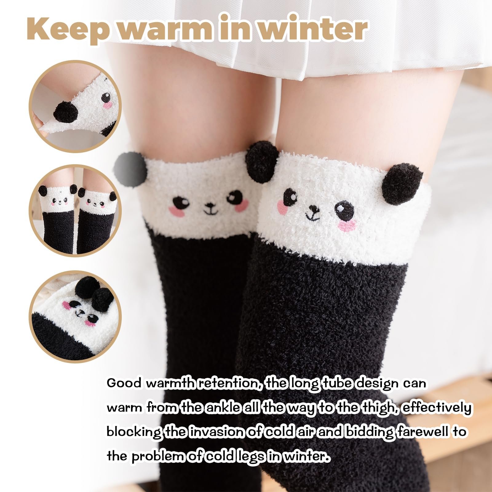 Пара женских длинных носков Panda One Size, фото №5
