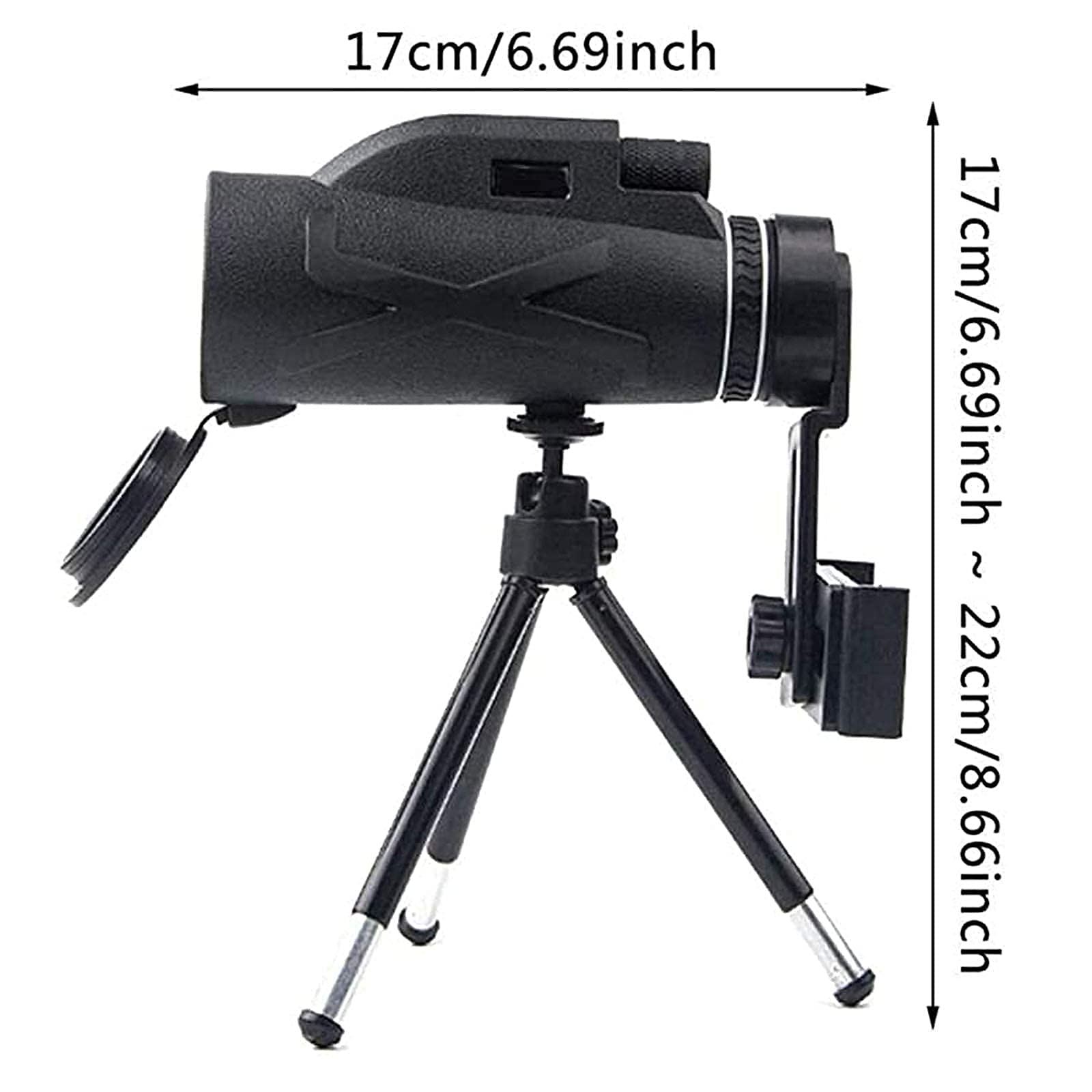 Монокуляр HD Monocular 80x100 з компасом універсальний тримач для смартфона і штатив для спостереження за птахами піших прогулянок кемпінгу концертів, фото №5