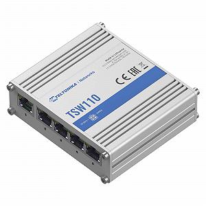Коммутатор Teltonika TSW110 TSW110000000 industrial unmanaged L2 4xGE 1xGE PoE in IP30 ALU Case 4 pin DC - Фото 1