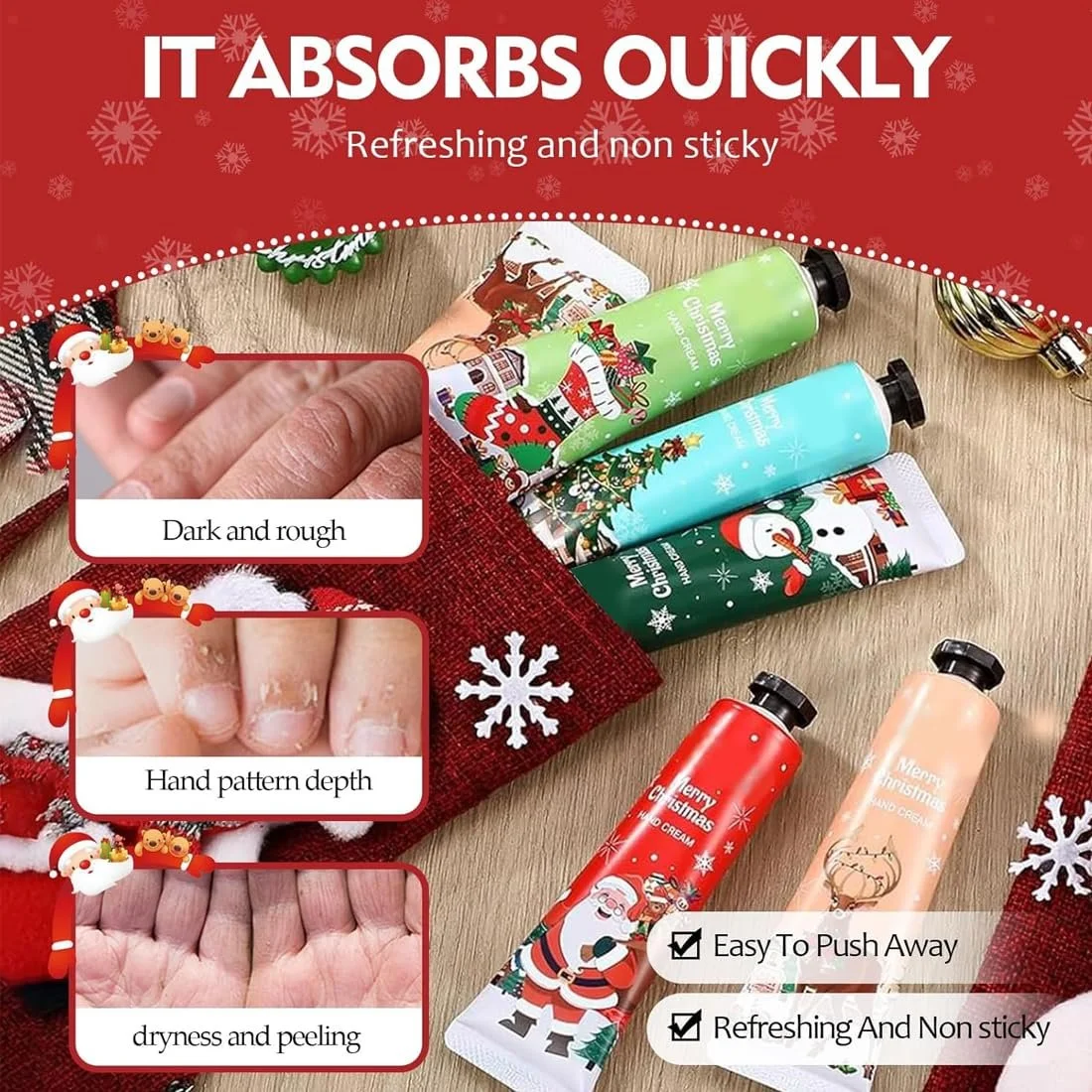 Набір Різдвяних Кремів для Рук, 10 шт, Крем для Догляду за Руками, фото №4