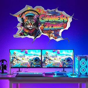 Наклейка на стіну Gamer Zone 3D Large для дитячої та ігрової кімнати synthetic.ua - Фото 1