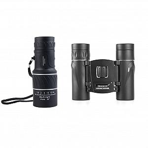 Бінокль yomoe Портативний 2 Pack з HD Zoom 2000 x 25 і Монокуляр Бінокль 16 x 52 Складний BAK4 - Фото 1