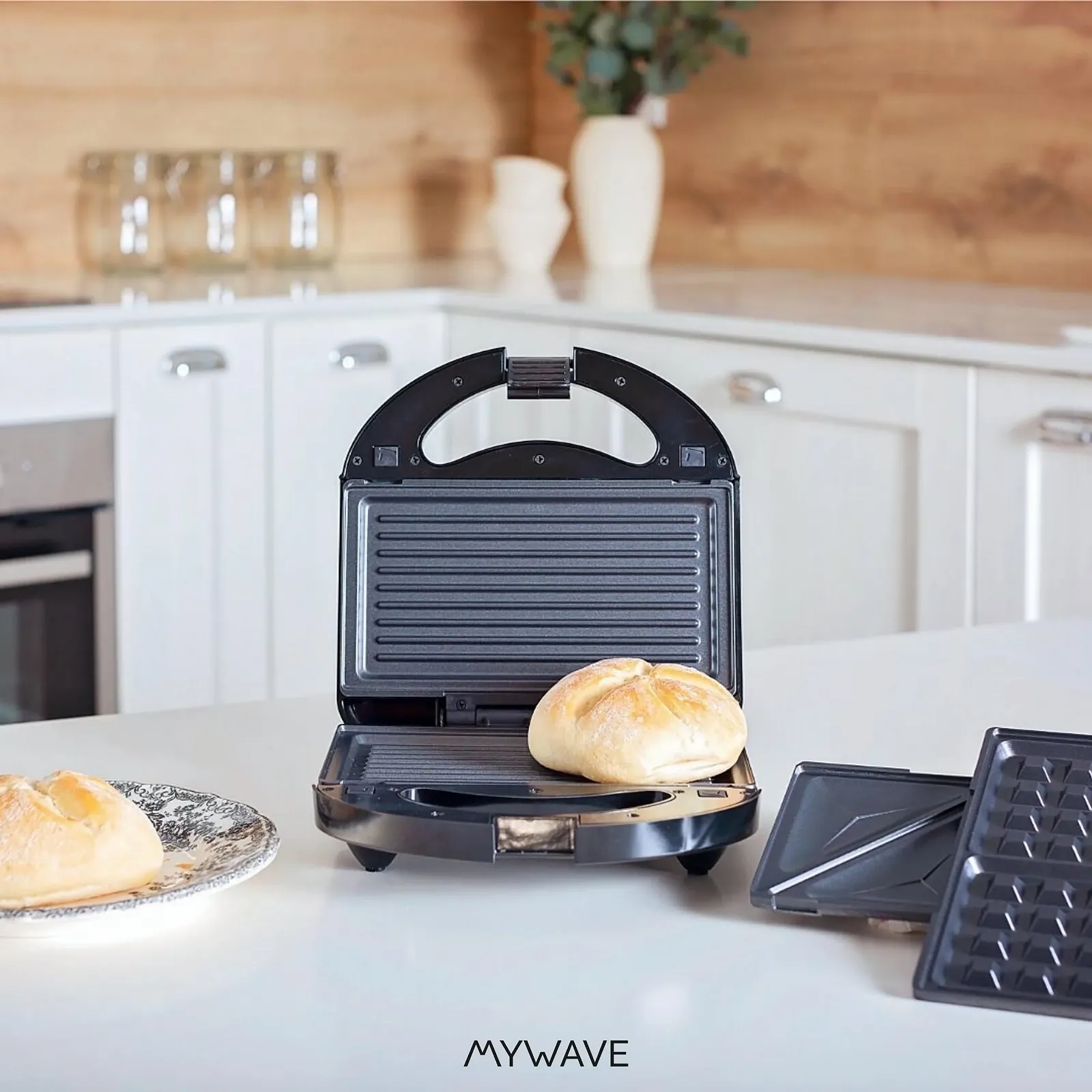 Сэндвичница My Wave 2 в 1, гриль-пластина, съемное антипригарное покрытие., фото №6 Сэндвичница My Wave 2 в 1, гриль-пластина, съемное антипригарное покрытие., фото №6