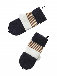 Вязаный комплект для мальчиков Vertbaudet: Шапка, Круглый шарф и Перчатки, Полоски synthetic.ua - Фото 1