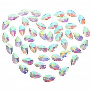 Краплі Смолисті Кришталі Набір з Бісеру Плоска Задня Частина Стрази для Костюмів 17 x 28 мм, 3 набори по 50 штук - Фото 1