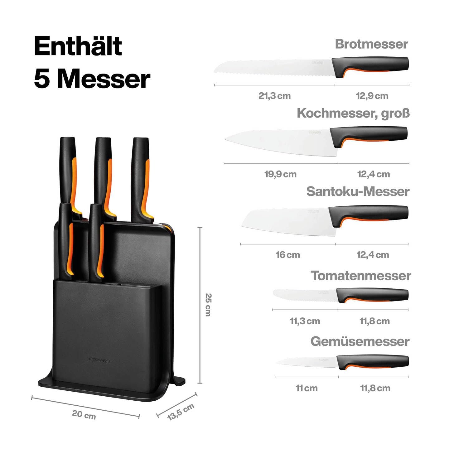 Набор ножей Fiskars Functional Form, 5 шт, черный, фото №3
