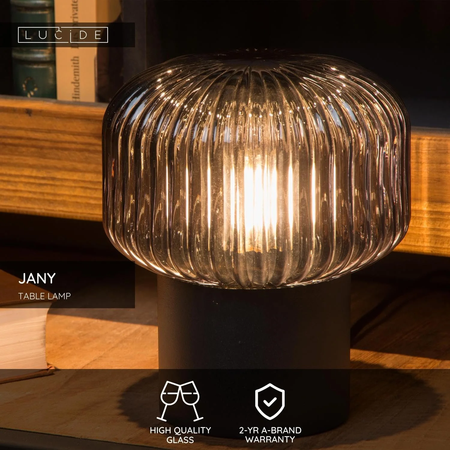 Настільна лампа LUCIDE JANY Діаметр 16 см 1 x E14 Чорна, фото №3