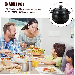 Кастрюля керамическая SOIMISS 2 л черная synthetic.ua - Фото 1