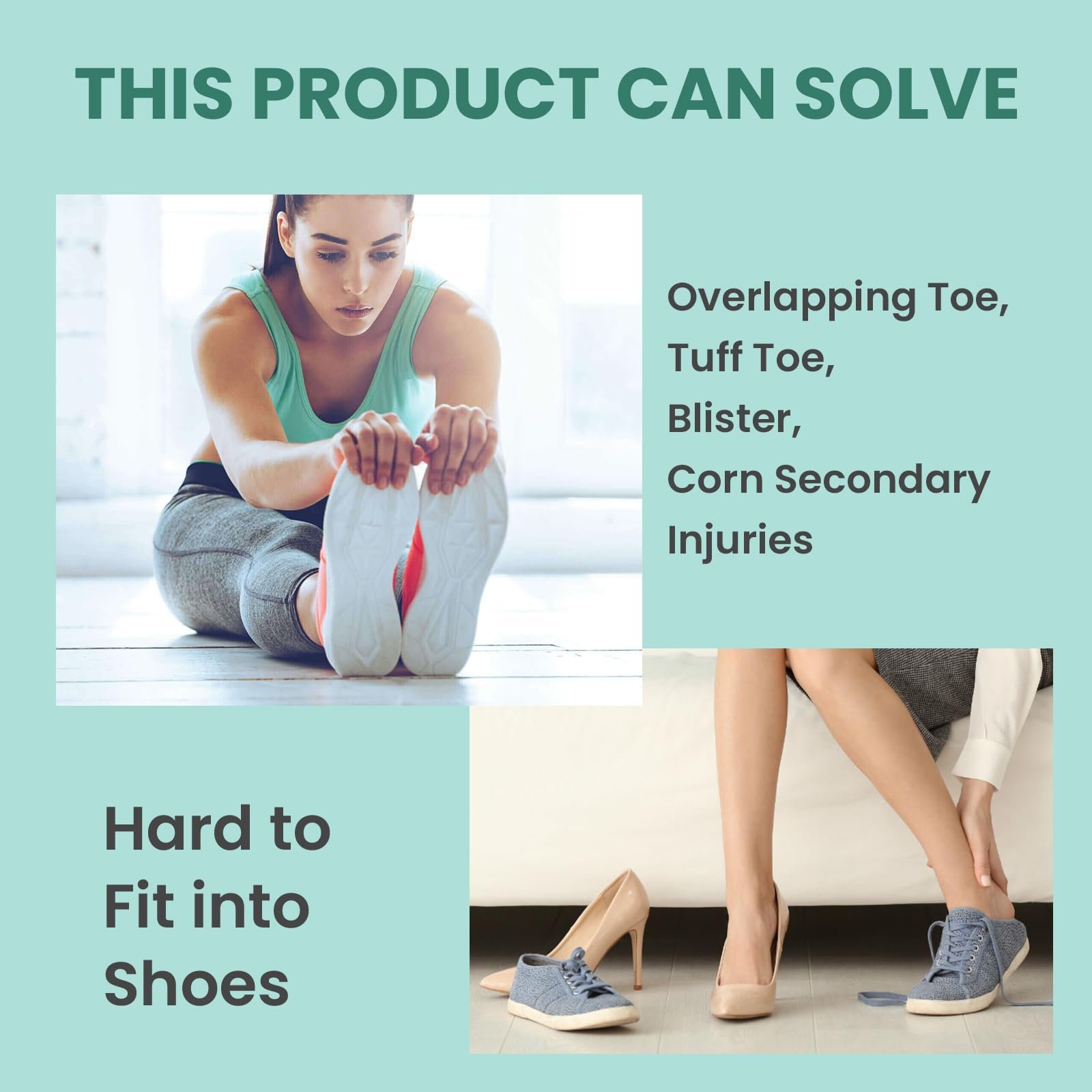 Роздільник для пальців ніг Welnove, Коректор для вальгусної деформації великого пальця стопи для жінок, фото №3