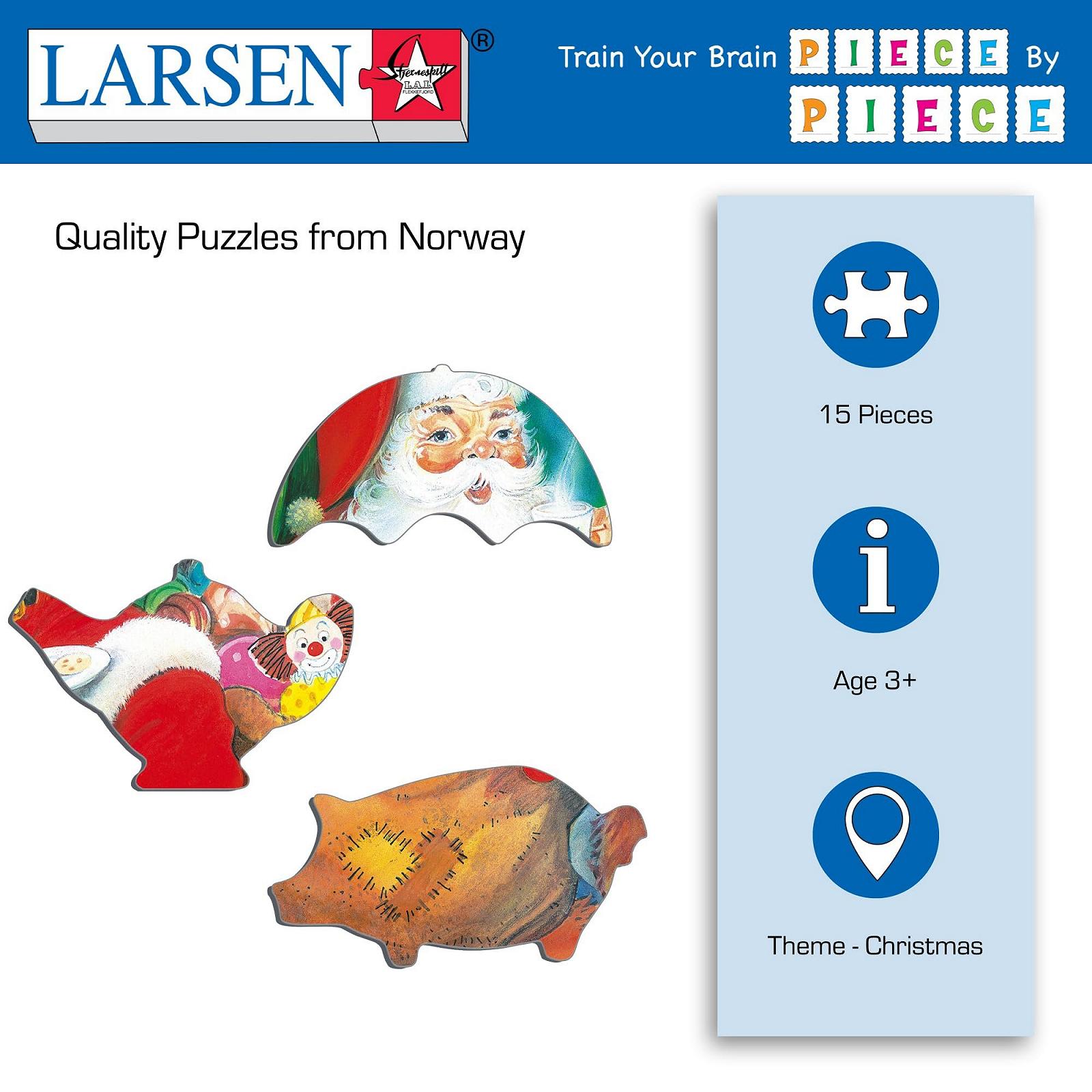 Пазл Larsen JUL14 Santa 15 елементів, фото №3 Пазл Larsen JUL14 Santa 15 елементів, фото №3