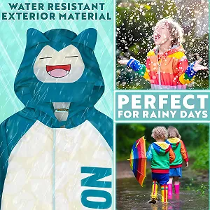 Дитячий дощовий комбінезон Pokemon Pikachu Relaxo Bulbasaur Водонепроникний з підкладкою synthetic.ua - Фото 1