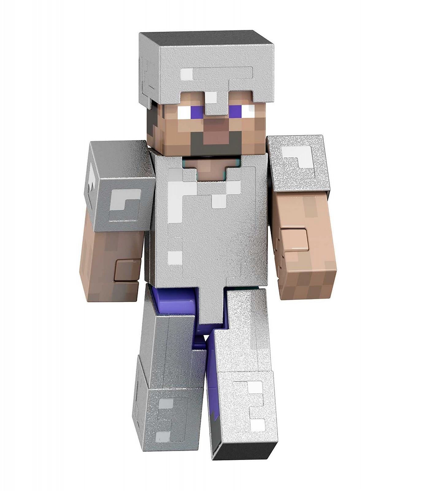 Фігурка Minecraft Diamond Level Steve 14 см, рухома, литий залізний обладунок, меч, блок для дорослих, фото №5