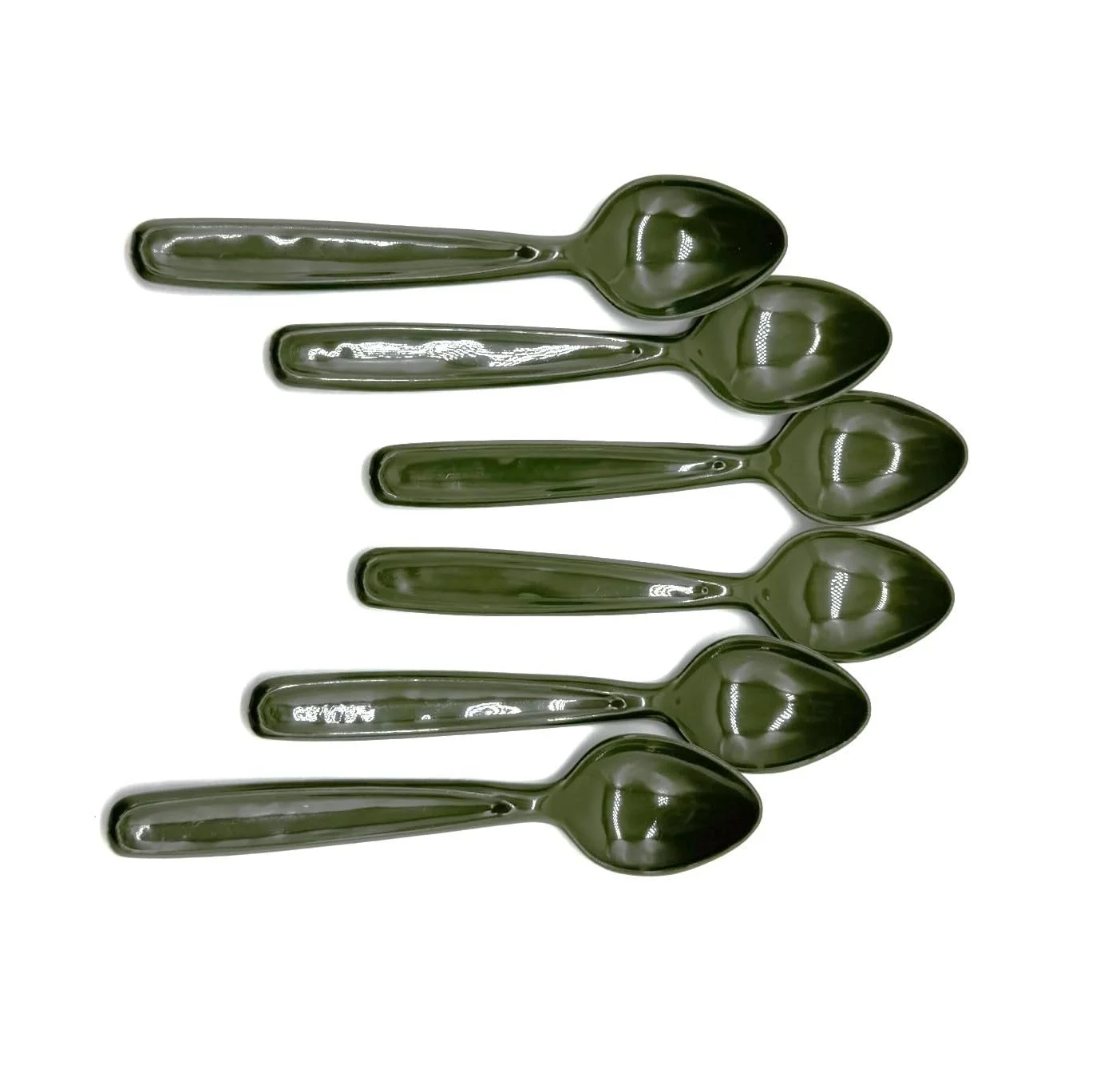 Ложки Супові Універсальні Багаторазові Пластикові Olive, паковання 6 штук, фото №1