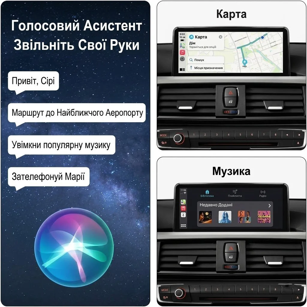 Автомагнітола 10.25" Ninetom для BMW 1 серії F20 F21 (2011-2016) 2 серії F23 (2013-2016) NBT Android CarPlay / Чорна, фото №3