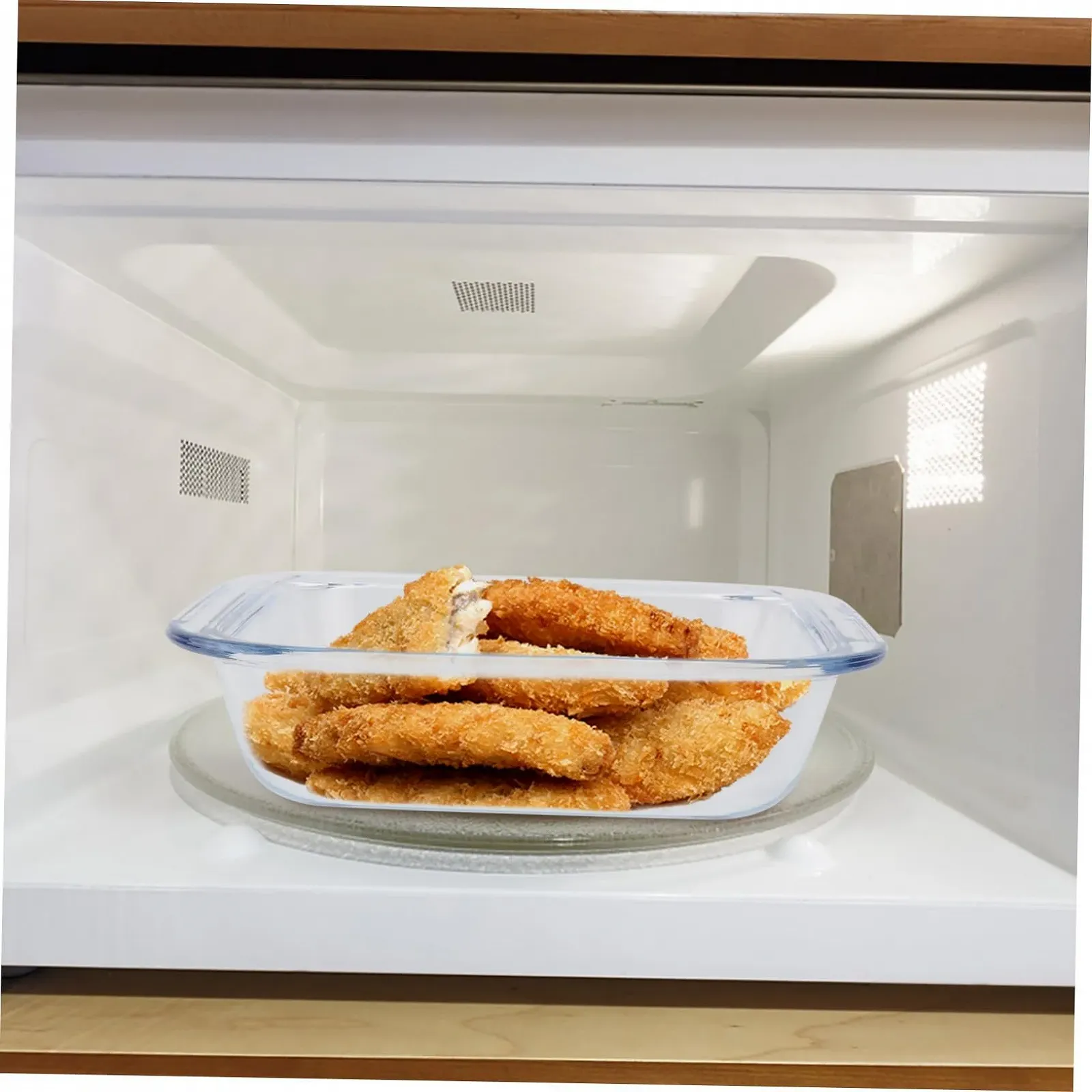 Таця для подачі Gatuida термостійка скляна 1 шт для мікрохвильової печі та духовки боросилікатне скло, фото №4