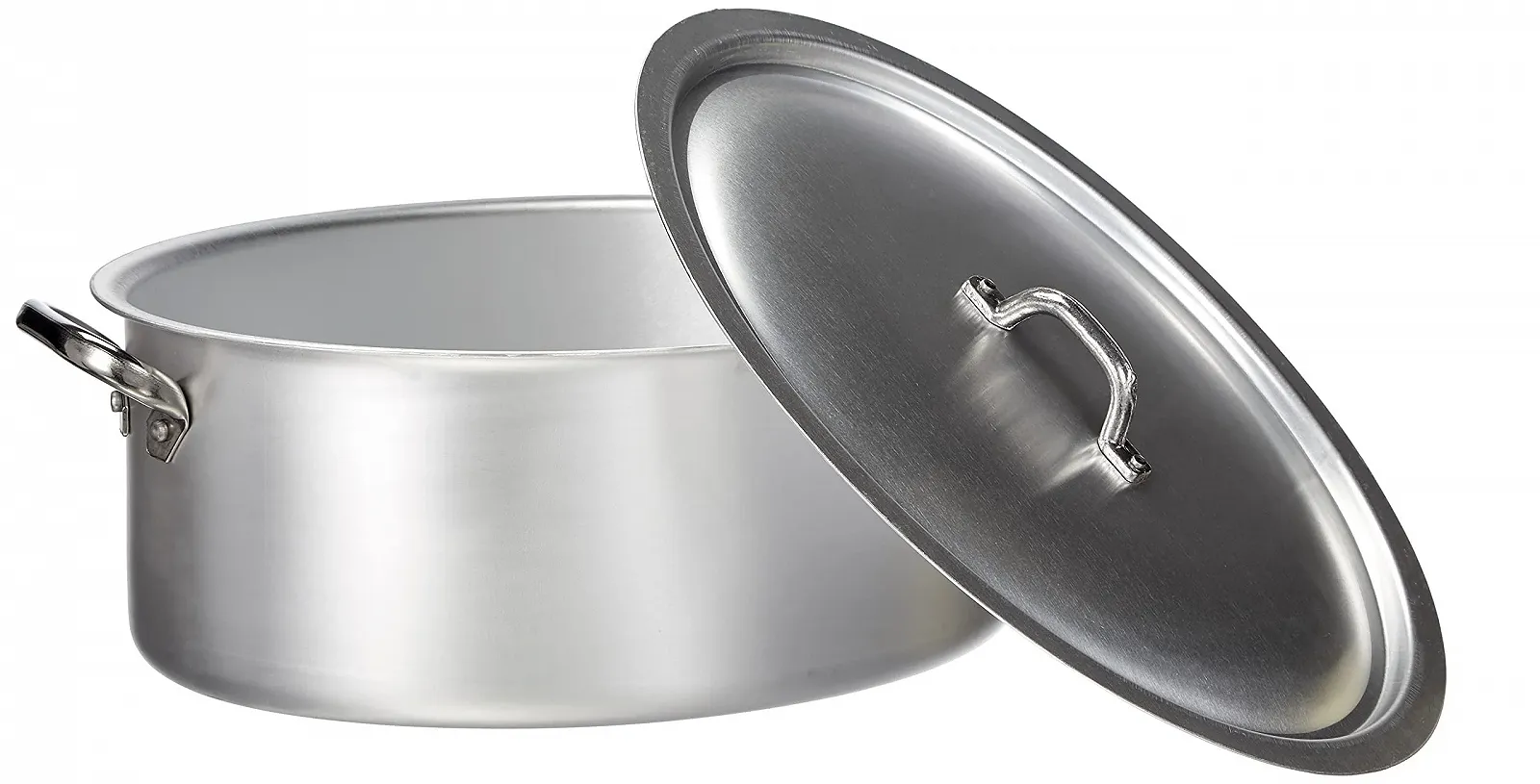 Кастрюля Pentole Agnelli Professional Aluminium 3 Mm. овальная с крышкой и 2 ручками 34 см 34 x 23 x 14 см Серебристый, фото №4