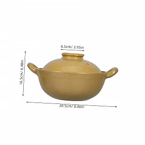 Горшок для тушения VICASKY 500 мл глиняный с двойными ручками жаропрочный synthetic.ua - Фото 1