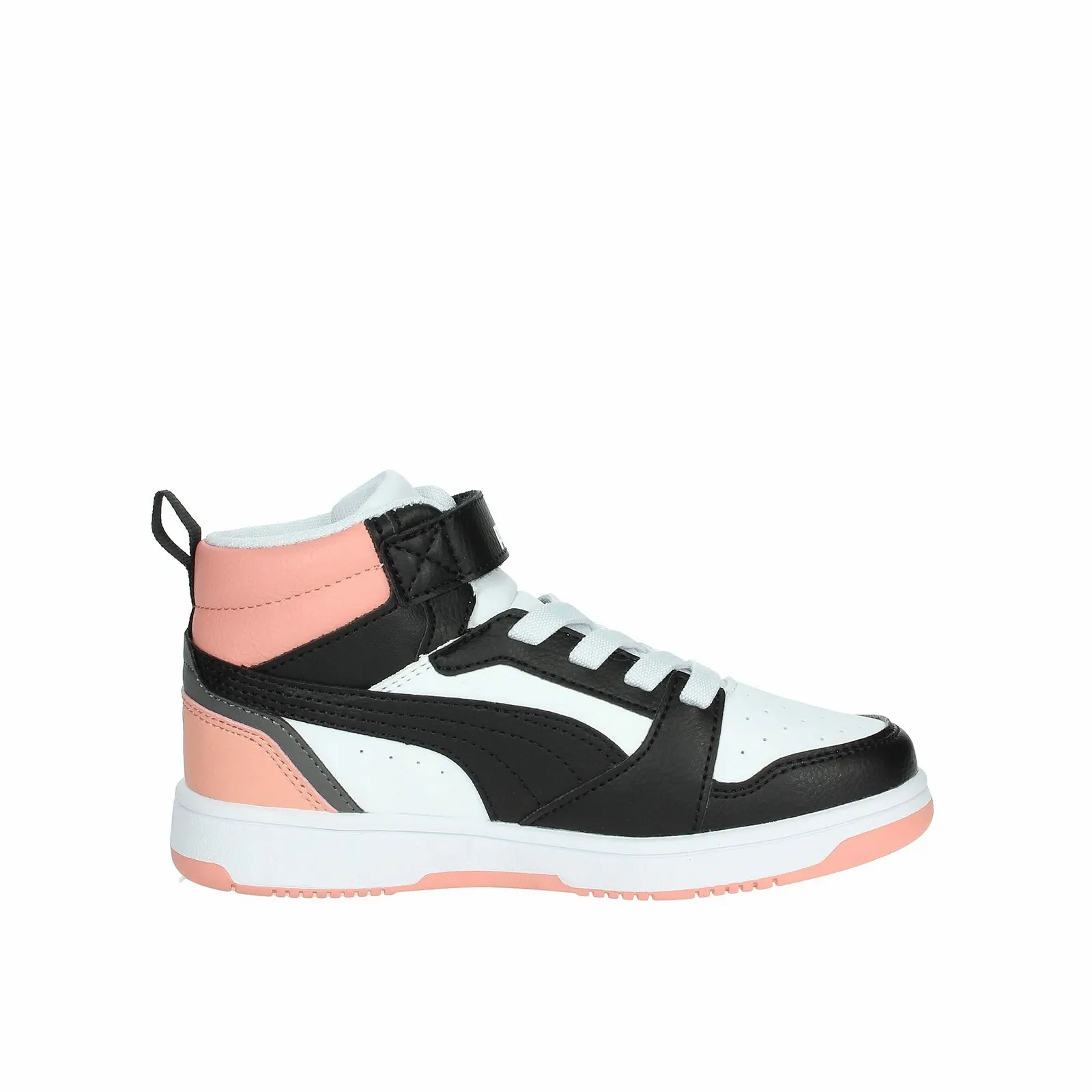 Кроссовки PUMA Rebound V6 Mid 393832 07 для девочек Белый/Черный/Розовый, фото №5