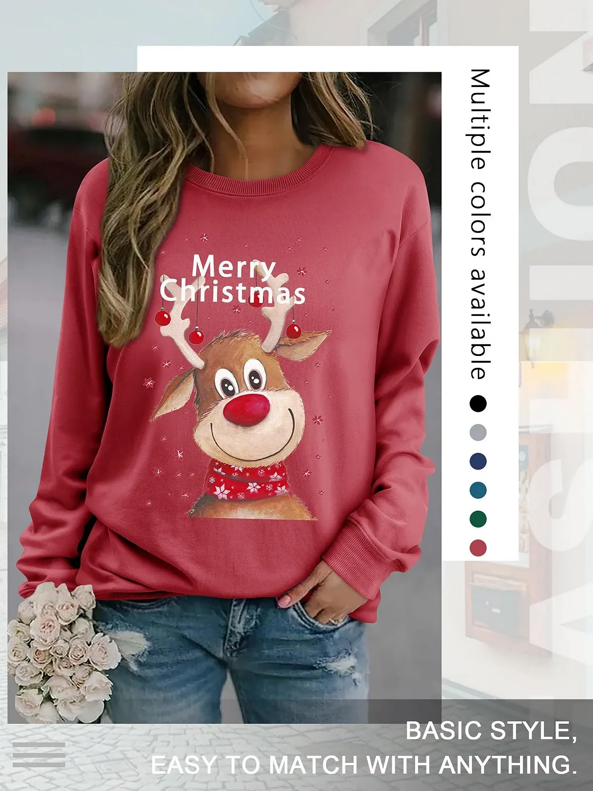 Різдвяний джемпер Dresswel Жіночий різдвяний світшот Merry Christmas, фото №3