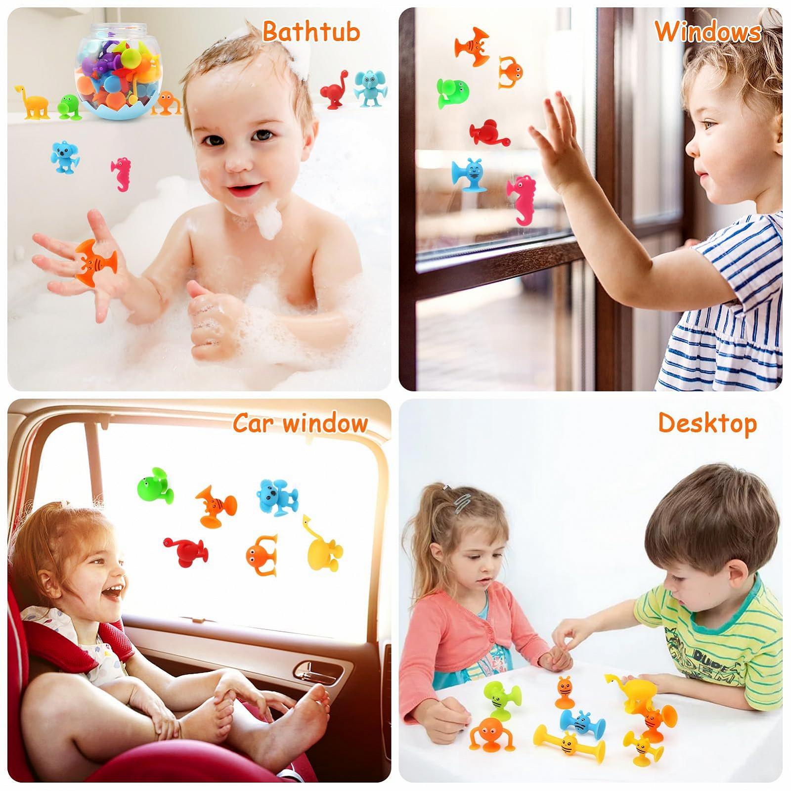 Игрушка для ванны на присосках 26 штук Montessori от 3 лет Силиконовые строительные блоки, фото №3