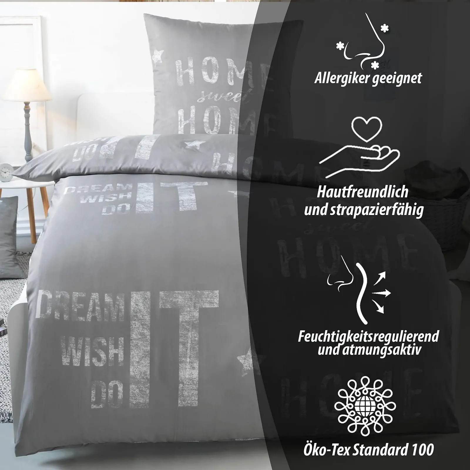 Комплект постільної білизни Kuscheli 135 x 200 см + 80 x 80 см Мікрофібра, фото №2