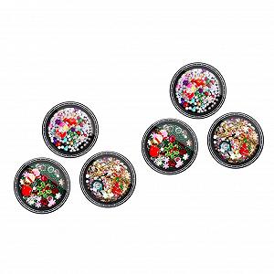 Блестки для ногтей Рождественские FRCOLOR 6 наборов с рождественскими стразами для ногтей Рождественский снеговик - Фото 1