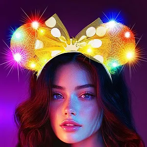 Обруч Ушки Мыши С Подсветкой Блестящие Уши - Фото 1