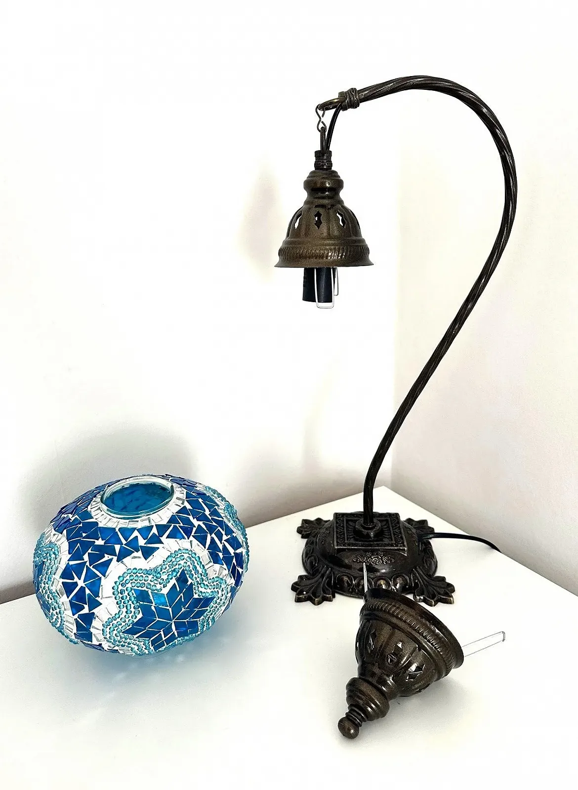 Настільна лампа Samarkand Lights Mosaic Oriental Moroccan Turkish Turquoise Star E14 Turquoise, фото №4