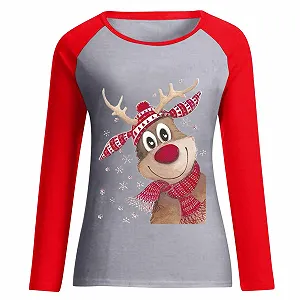 Різдвяний джемпер Qixiu для жінок Merry Top synthetic.ua - Фото 1