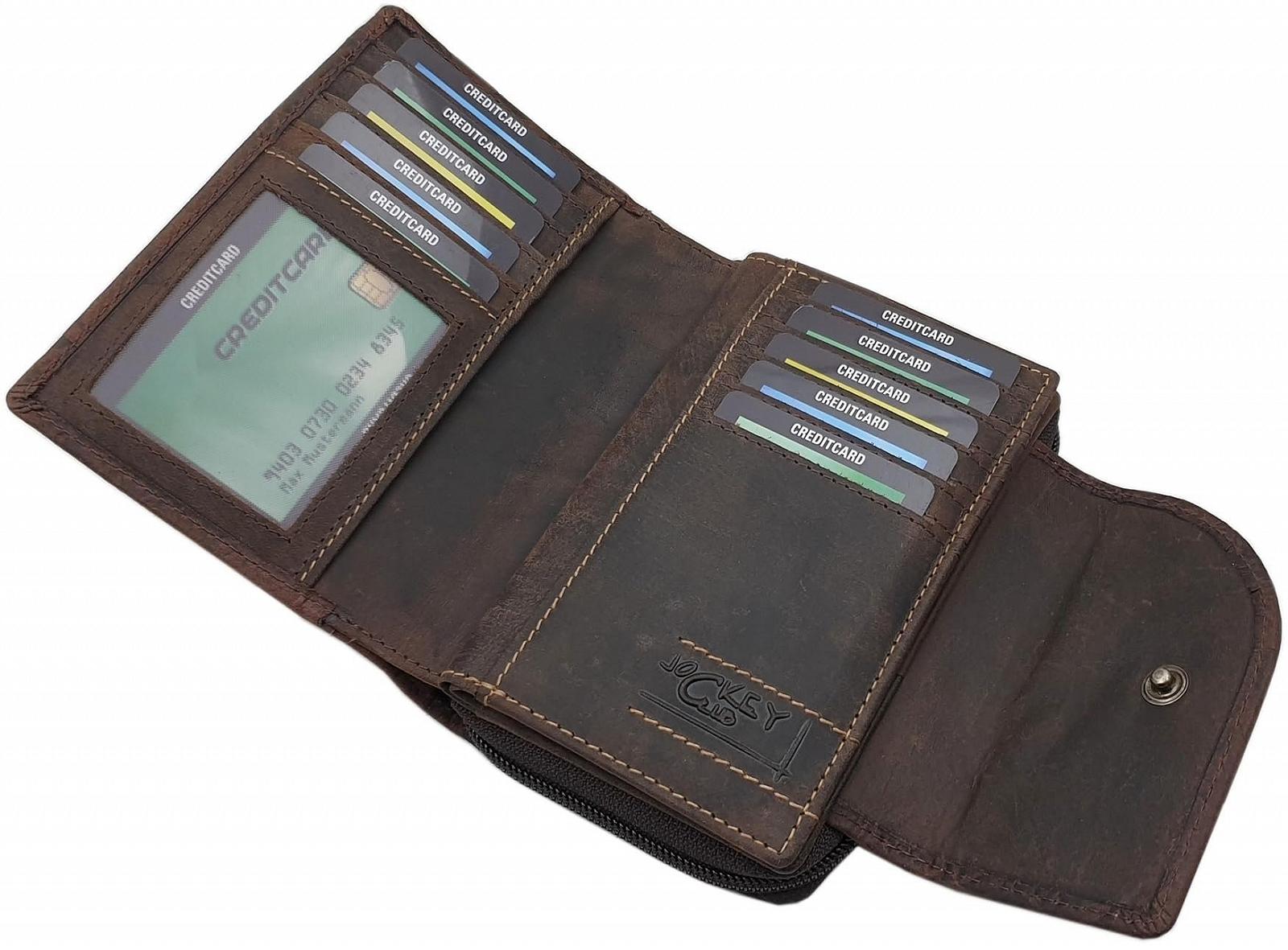 Кошелек myledershop Кожа буйвола Портретный формат Liana Тиснение RFID & NFC защита Коричневый, фото №4