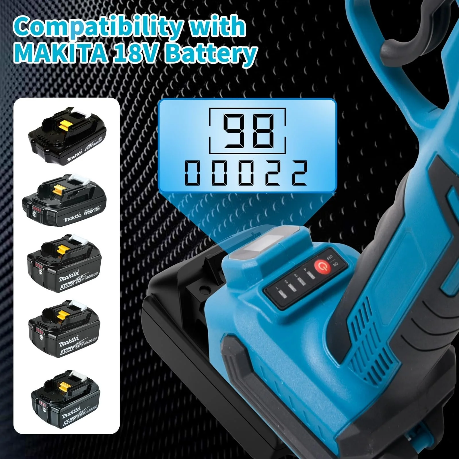 Секатор електричний акумуляторний 65 мм для Makita 18 V Безщітковий двигун РК-дисплей, фото №5