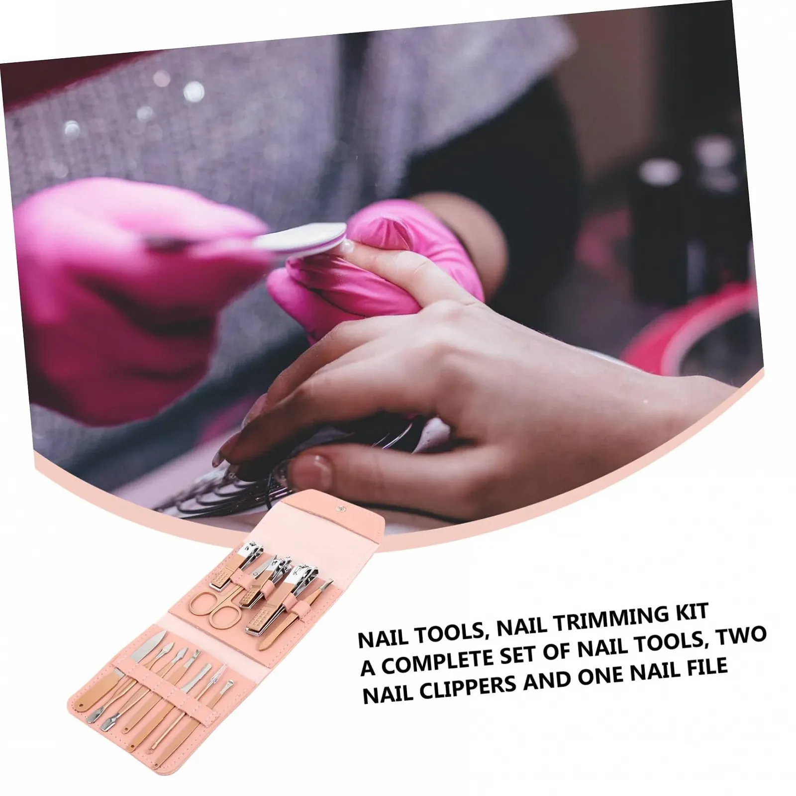 Набор для маникюра WRITWAA Для дома, включая кожаный чехол, фото №4