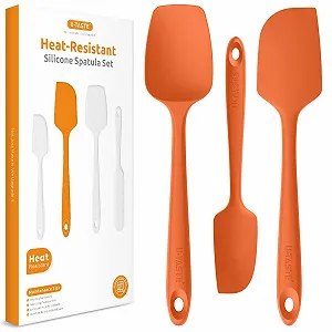 Набор силиконовых лопаток U-Taste 3 шт. термостойкие до 315°C без BPA оранжевые - Фото 1