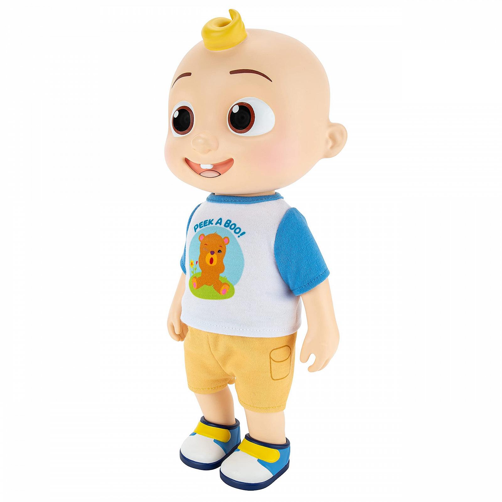 Кукла CoComelon Deluxe Interactive JJ Doll с футболкой, шортами, парой обуви, миской гороха, ложкой, фото №5 Кукла CoComelon Deluxe Interactive JJ Doll с футболкой, шортами, парой обуви, миской гороха, ложкой, фото №5