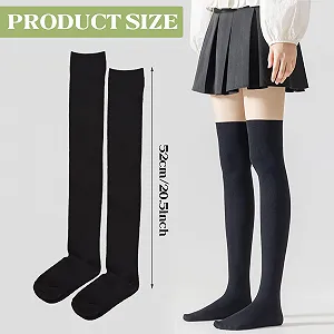 Высокие гольфы 3 шт Overknee для женщин, вязаные спортивные носки для косплея на Хэллоуин synthetic.ua - Фото 1