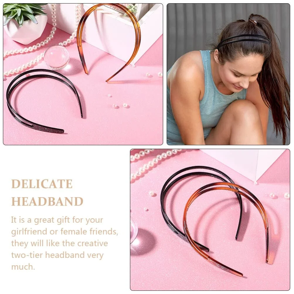 Обруч Двойной ряд KALLORY Пластиковый, фото №3