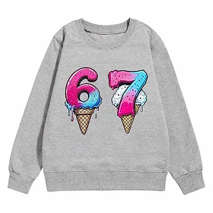 Світшот Generisch Six Seven Дитячий, Повсякденний, для дівчинки, вільного крою - Фото 1