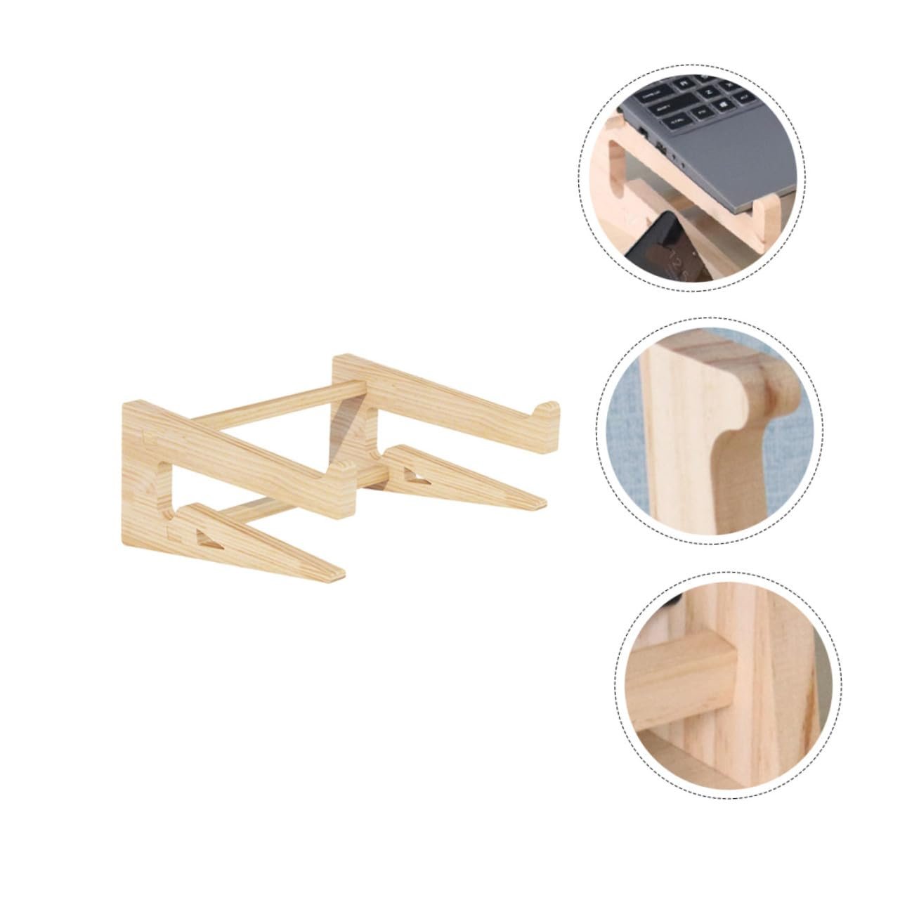 Підставка для ноутбука Toddmomy Дерев'яна Міцна Регульована по висоті Екологічно чиста Багатофункціональна Елегантна Настільна Міцна Довговічна для офісу та дому, фото №9 Підставка для ноутбука Toddmomy Дерев'яна Міцна Регульована по висоті Екологічно чиста Багатофункціональна Елегантна Настільна Міцна Довговічна для офісу та дому, фото №9