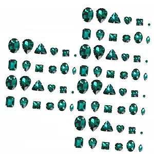 Стрази для пришивання SEWACC Краплеподібної форми з срібною металевою основою, 150 шт, темно-зелений - Фото 1