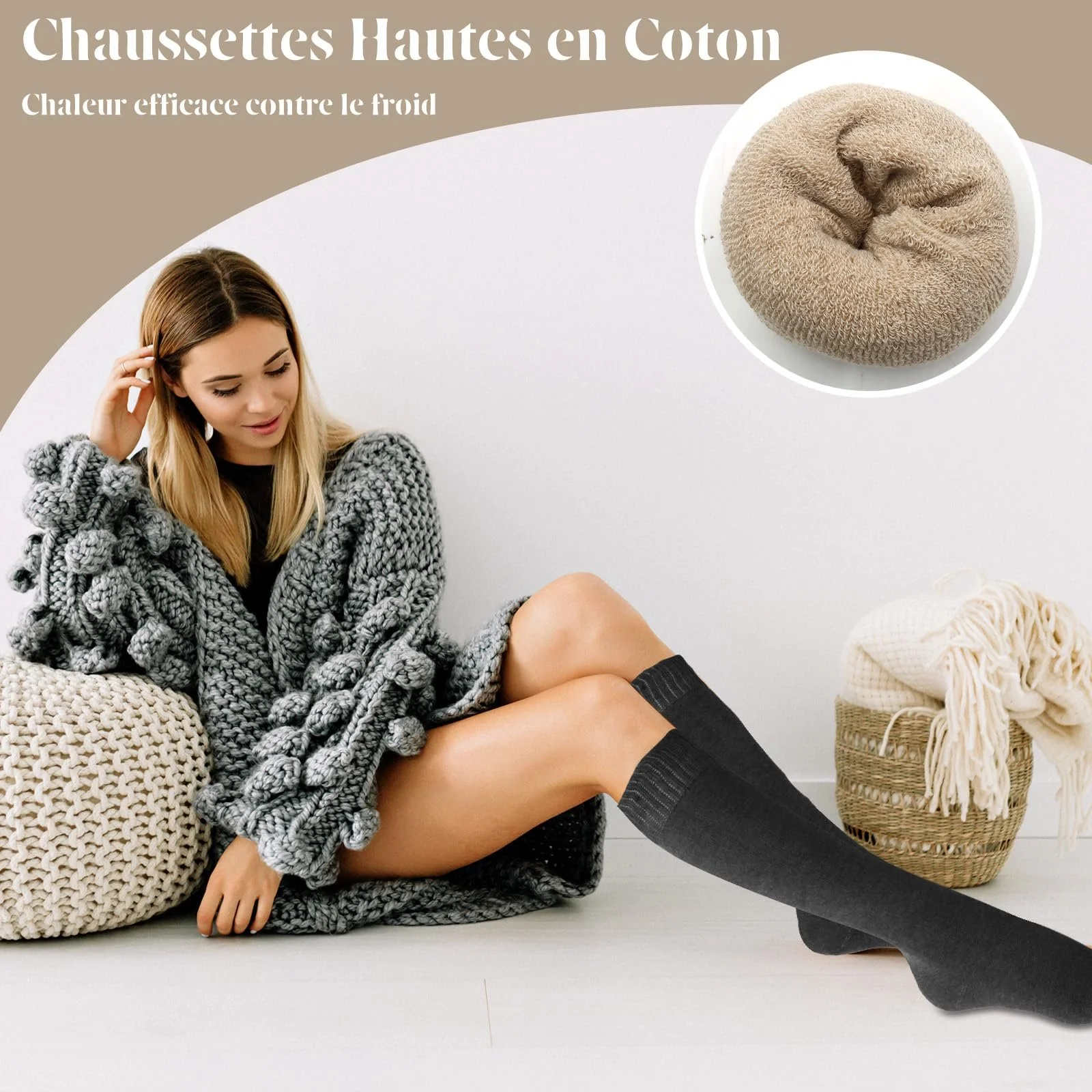 Шкарпетки вище коліна VEGCOO Теплі товсті, 4 пари, фото №6 Шкарпетки вище коліна VEGCOO Теплі товсті, 4 пари, фото №6