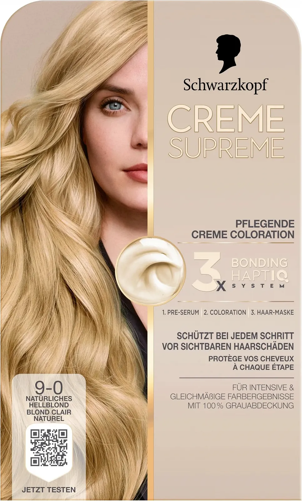 Фарба для волосся Schwarzkopf Creme Supreme 9-0 Натуральний Світлий Блонд (4 x 182 мл), фото №2 Фарба для волосся Schwarzkopf Creme Supreme 9-0 Натуральний Світлий Блонд (4 x 182 мл), фото №2