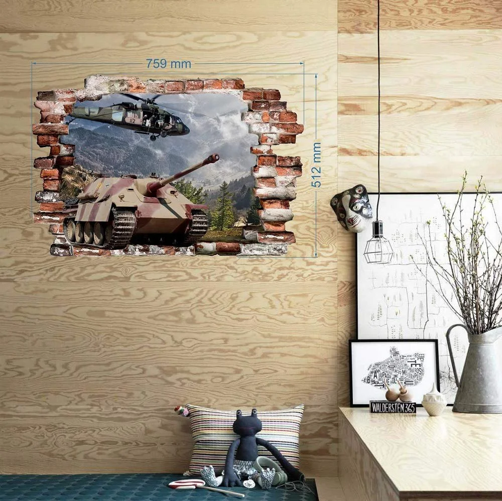 Наклейка на стіну Військовий танк 759 мм x 512 мм, фото №2 Наклейка на стіну Військовий танк 759 мм x 512 мм, фото №2