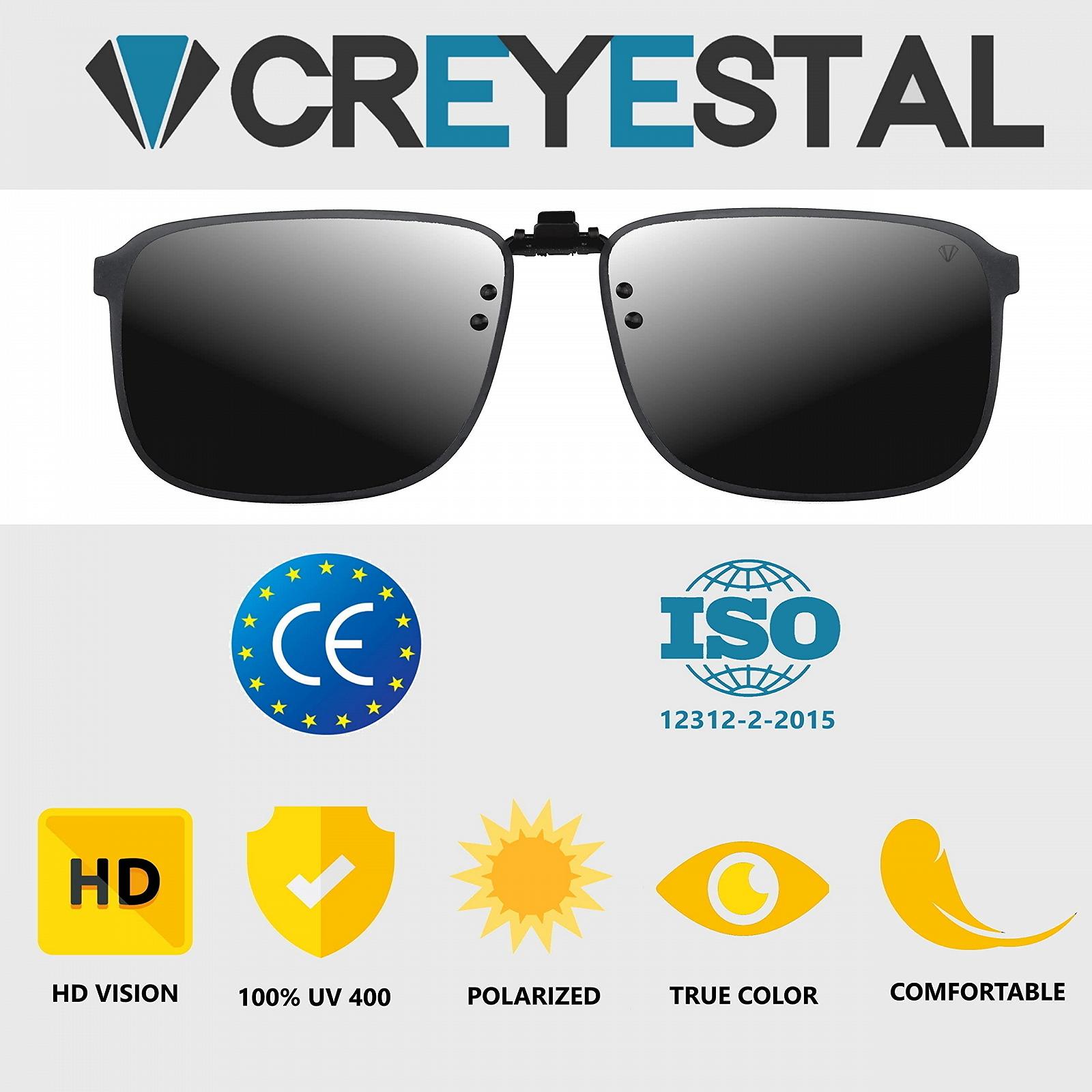 Поляризовані окуляри-накладки CREYESTAL, кліпса для окулярів, підйомні та надлегкі, чоловічі, жіночі, 100% UV400, фото №5