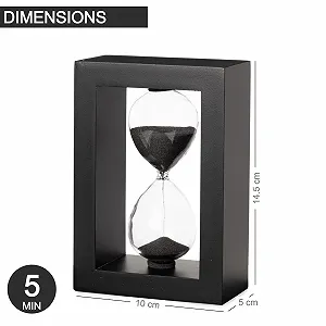 Пісочний годинник 5 хвилин прямокутний дерев'яний Black synthetic.ua - Фото 1