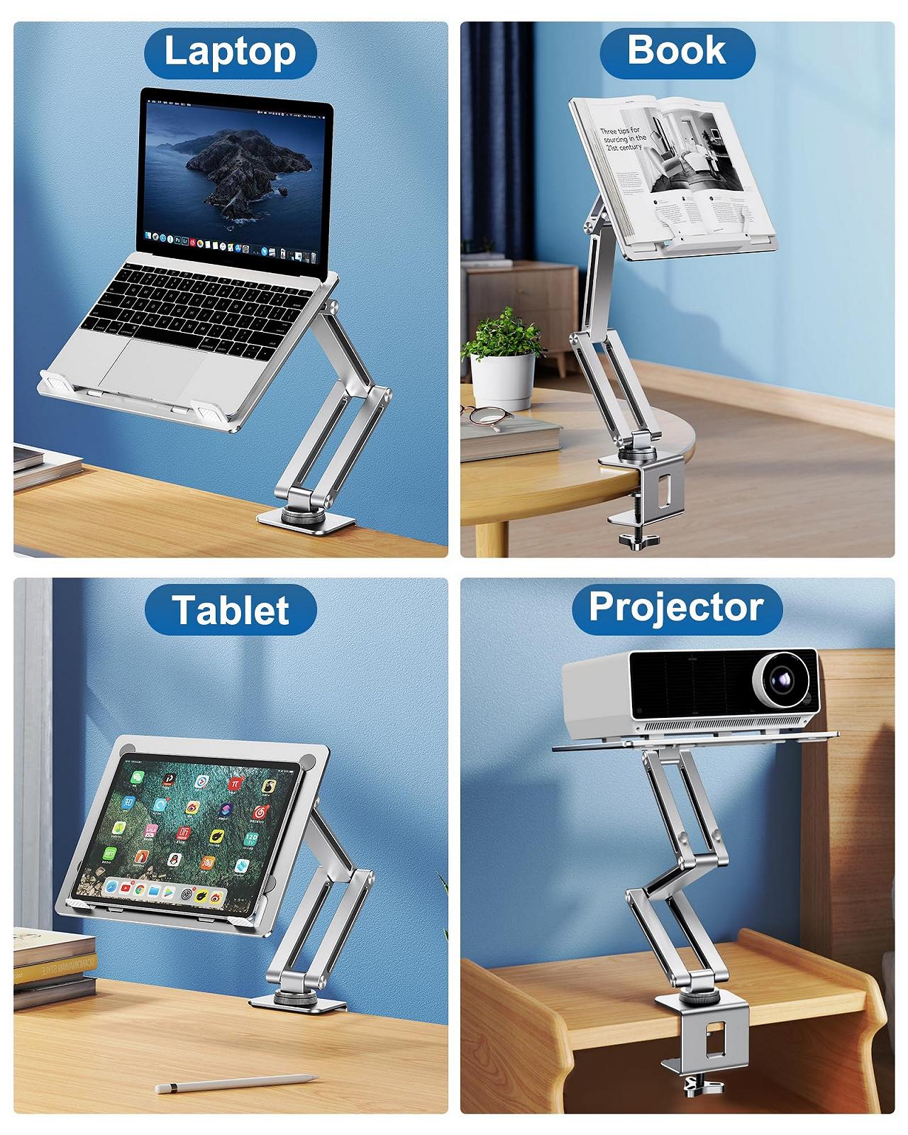 Держатель для ноутбука Nediea с вращением на 360
градусов, Подставка для ноутбука для стола, Алюминиевая подставка
для планшета, Регулируемая, Складная подставка/держатель для
ноутбука, Подходит для планшетов и ноутбуков с диагональю 10-16
дюймов, фото №5